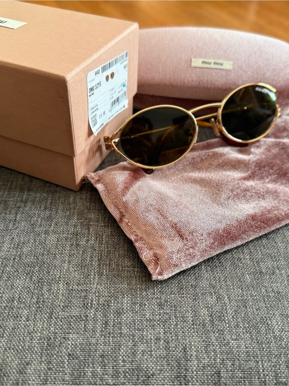 Miu Miu Gold and Black Sunglasses - Picture 5 of 5